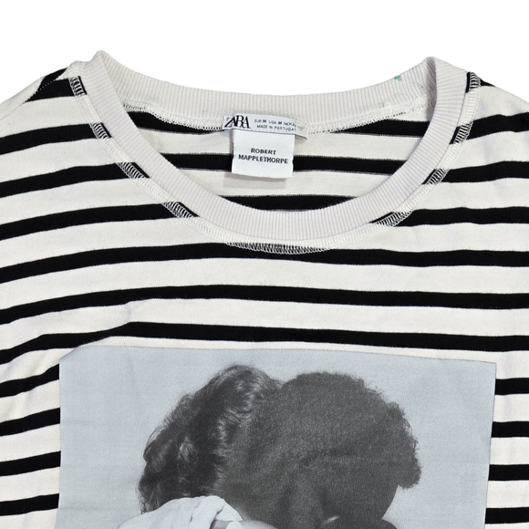 Zara Robert Mapplethorpe Embrace 100% Cotton Striped Top Limited Edition Rare - Picture 4 of 11